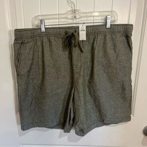 Gray Casual Linen Drawstring Shorts Size L Heather Gray NWT NEW Size L